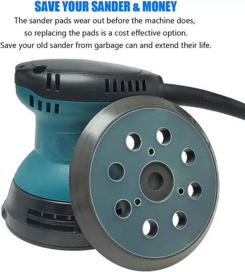 5 Inch Hook And Loop Sander Pad For Orbital Sanders, Pro Grade, Replacement Pad with 8 Dust Holes and 3 Screw Holes