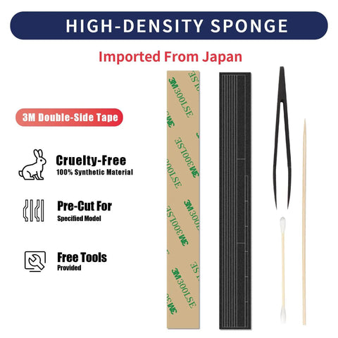 Pre Cut Light Seal Foam Sponge Kit includes high-density sponge, 3M tape, tweezers, and tools for Electro 35 models.