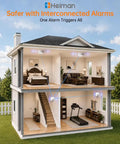 Sleek Wireless Smoke Detectors Three Pack delivering decade long protection in a home with interconnected alarms.