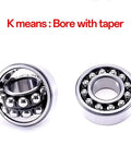 Double Row Self Aligning Ball Bearing 1200 Series Tough As Nails Construction With High Carbon Chromium Steel For Heavy Duty High Speed Machinery Support And Rock Solid Misalignment Compensation In 1202 15x35x11 Size close-up of tapered bore design