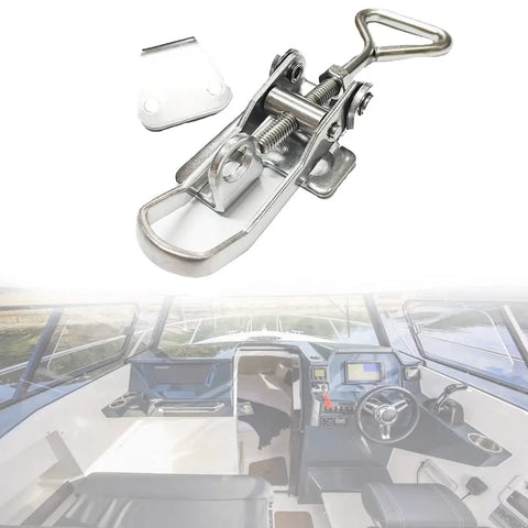 Heavy Duty Marine Toggle Catch Latch 316 Stainless Steel Boat Fastener Saltwater Tough Nautical Hardware in close-up view.