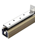 Concealed track sliding door kit delivers near silent, smooth operation with one-piece alloy rollers; heavy-duty aluminum shown close-up.