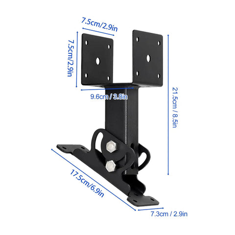 Built Like A Tank Adjustable Roof Riser Brackets That Swivel To Nail Any Pergola Pitch For Easy Backyard Setup Super Durable Steel bracket dimensions marked