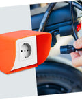 Badass Heavy Duty Ev Charger Cover And Weatherproof Outlet Protector For 86 Type Electrical Jack Plates with orange weatherproof design.