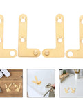 Brass Concealed Door Hinges 4 Pack With Vertical Pivot For Wood Doors And Windows Sleek Gold Finish Heavy Duty Hidden Hinge Hardware