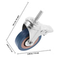 Four Pack Heavy Duty Pvc Metal Swivel Caster Wheels With Secure Brake, 2.95 in size, suitable for trolley cart and office chair.