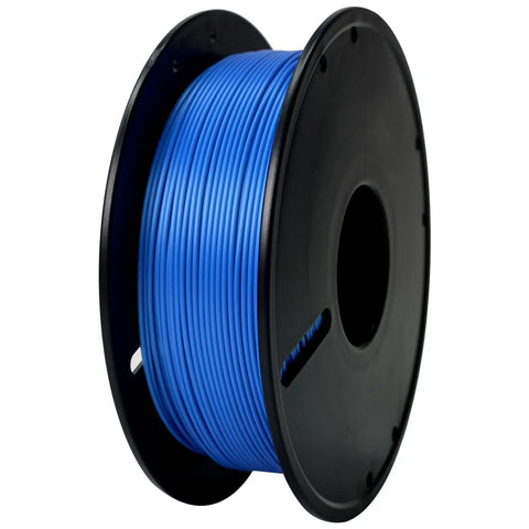 Blue PLA 3D Printer Filament 1.75mm 0.5Kg Spool high purity corn compound on a black spool for smooth extrusion.