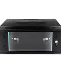 Front view of Tough As Nails 4U Wall Mount Server Rack Case Built From Heavy Gauge Steel for secure networking gear.