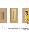 Installation guide for 6 Inch Recessed Finger Flush Door Pulls For Pocket And Sliding Barn Doors In Brushed Gold Stainless Steel