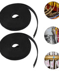 Heavy Duty Reusable Cable Ties For Wire Management And Cord Organization Self Locking Push Clip Nylon Straps Black rolled up for clean organization