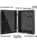 Kickass Ev Charger Box Outdoor With Pedestal Stand And Secure Lock Cover Weather Resistant Housing For Home Electric Vehicle Recharges Sleek matte black case showing interior features like combination lock and cable holder.