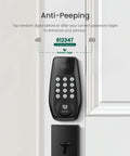 Rock Solid Keyless Entry Door Lock With Bright Touchscreen And Auto Lock Delivering 100 Programmable Pins Plus Temporary Guest Passes, featuring anti-peeping function.