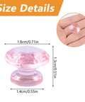 Mini Acrylic Pull Knobs 24 Pack Diamond Shaped Self Stick No Drilling Pink DIY Friendly Decorative Handles For Closet Dresser
