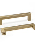 Heavy Duty 30 Pack 5 Inch Center Cabinet Pulls Featuring Slick Champagne Bronze Finish, two bronze drawer handles.