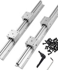 Rock Solid Sbr20 Linear Slide Rail Kit With Four Heavy Gauge Moving Carriages engineered for CNC routers with precision ground steel.