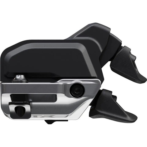 Black XTR SW-M9250-IR Rapid ES Di2 Wireless Shifter for Right Hand 11-12-Speed I-Spec EV side view with visible buttons.