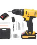 21V Cordless Drill 35Nm Impact Driver Kit includes battery, charger, drill bits, and screwdriver bits for versatile home renovations.
