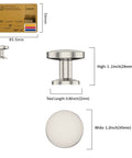 10 Pack Brushed Satin Nickel Cabinet Knobs 1.2 Inch Round Drawer Knobs size comparison with a credit card