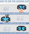How to use locking clips on the Hella Heavy Duty Abs Plastic Ski Wall Mount And Snowboard Rack For Garage Storage.