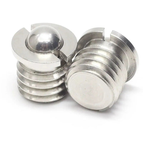 Top Tier 304 Stainless Steel Flanged Spring Ball Plunger M6 Lock Pin, showing polished finish and ball mechanism for quick release.