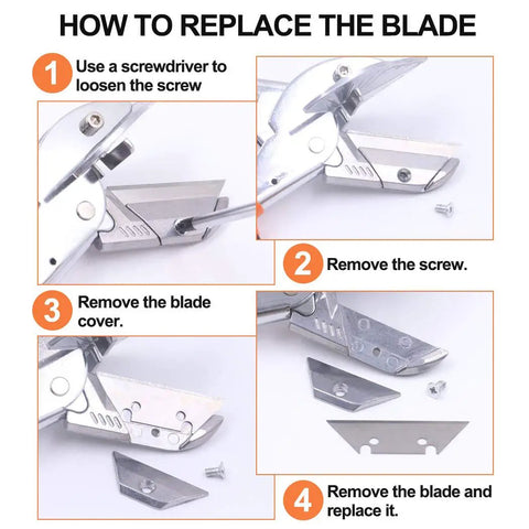 Step-by-step guide to replacing the blade on Multi Angle Miter Cutter For Angled Trimming And Molding, 45 To 135 Degree Adjustable Hand Tool.
