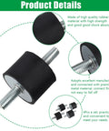4 Pack Tough As Nails M10 Double Stud Rubber Isolation Mounts Heavy Duty Anti Vibration Shock Absorbers showing rubber mount and threaded bolts.