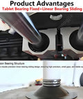 Kickass Electric Circular Saw Blade Sharpener With Bright Built In Led Light and Precise Sliding Rail for Quick Angle Mill Grinding close-up of precision bearing structure.