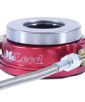 1400-20 Hydraulic Throwout Bearing For GM V8 1955 2010, red anodized billet aluminum with hydraulic line ports, close-up view