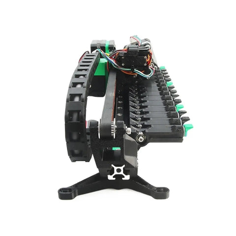 14 Channel Automatic Filament Switcher With Precision Binky Encoder For No Sweat Tracking And Smooth Operator Multi Material 3D Printing Compatible With Voron Platforms Klipper Firmware Set D, side view showing modular design and sensors.