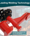 Two Pack Heavy Duty Shipping Container Wheels Kit With 6 Lug Axle, detailed view of red alloy steel wheel and axle