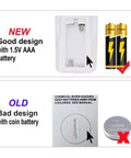 Comparison of battery compartments showing new design for Universal Replacement Air Conditioning Remote Control using AAA batteries.