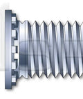 Self-clinching flush-head stud, 3/8-16 x 1 in, full-thread, zinc-plated steel