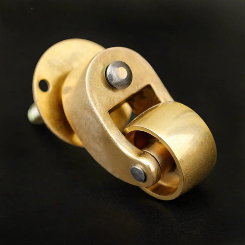 Hella Smooth 360 Swivel Brass Caster Wheels With Slick Vintage Style Built Tough For Heavy Duty Furniture Rollers Simple Bolt Attach Design Handles Two Hundred Kilos Like A Total Champ Daily reflecting a golden brass swivel caster wheel.