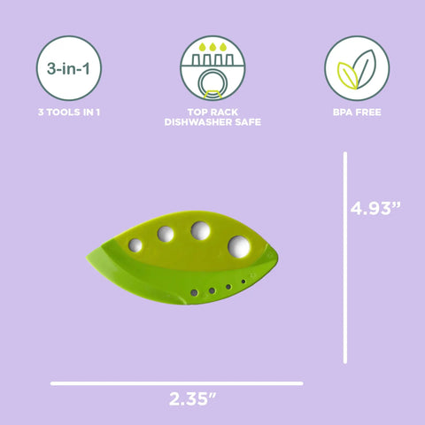 Zero Stress Leaf Stripper For Fresh Kale And Collard Greens With Super Sharp Curved Cutting Edge Quick Herb Chopper Kitchen Gadget, 4.93 inch, green, BPA-free.