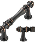 Premium 10 Pack 3 Inch Center To Center Oil Rubbed Bronze Cabinet Pulls Featuring Smooth Rounded Grip for kitchen drawers.