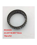 10pcs DC2222G One-Way Clutch Bearing Needle Roller Overrunning Ratchet 22.225by38.885by10mm close-up view showing structure for industrial use.