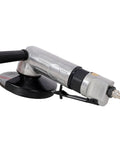 5 Inch Heavy Duty Pneumatic Angle Grinder Built Tough For Auto Repair And Metal Fab Shops Strips Rust Knocks Off Welds Smooths Bare Steel And Powers Through Polishing Tasks Like A Badass Workhorse Everyone Wants, side view.