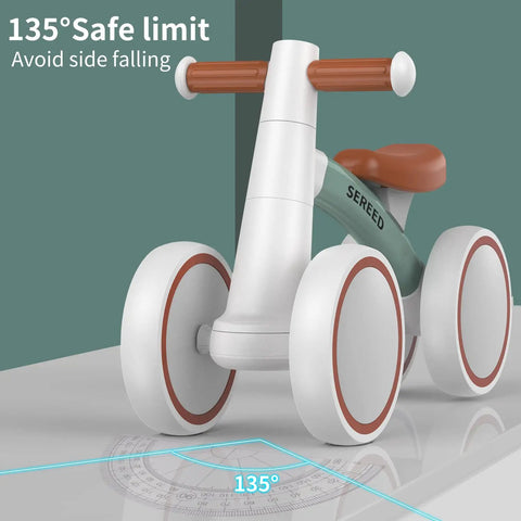 Toddler Balance Bike for 1 Year Old Baby Boys Girls First Birthday Gift No Pedal with 135° steering safety feature.