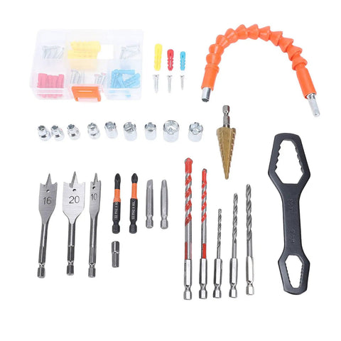Rig Ready Dual Battery Cordless Drill Driver Kit With 25 Plus 1 Clutch Settings And 25 Newton Meter Torque, assortment of drill bits and accessories
