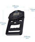 Digital Hand Dynamometer Grip Strength Meter With Auto Capture Electronic Hand Grip Power 198 Lbs 90 Kgs Black with dimensions