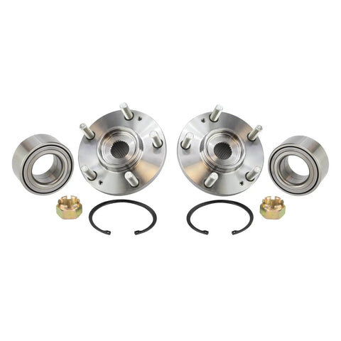 Front Wheel Bearing And Hub Assembly With Abs Sensor Left Right Side Pair, heavy-duty sealed units for smooth drive.