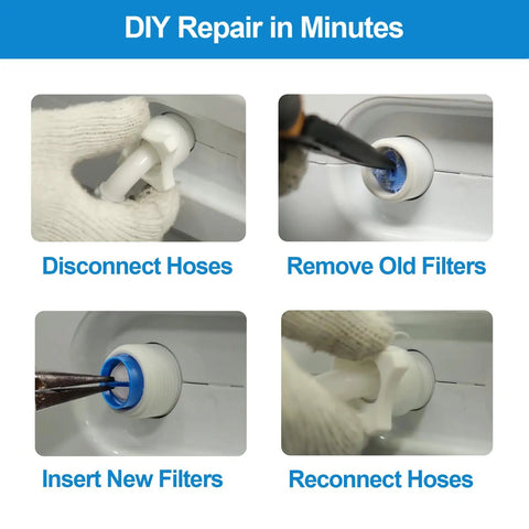 4-step DIY repair of 4 Pack Stainless Steel Washer Inlet Valve Filter Screen 0.79x0.39 Inches 20x10mm Universal Replacement.