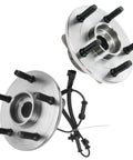 Front Left And Right Wheel Bearing Hub Assembly Set Two Piece Built Tough As Nails To Roll Smooth Like Butter Straight Up Premium Parts with five bolts each.