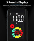 3 Results Screen of Smart Digital Multimeter With Color LCD Display 6000 Counts Auto Range Rechargeable Battery showing 110V.