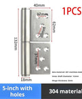 Tough As Nails Five Inch Stainless Steel Flag Door Hinge Featuring Super Quick Release Hardware And Silky Smooth Three Sixty Rotation Built Dang Tough To Stop Rust Cold, detailed measurement diagram.