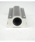 Linear Bearing Slider SCS8LUU 8mm Length For CNC Parts And 3D Printer Parts Dope Smooth Precision Machine Tools ABEC1 Bearing Steel For High Precision Industrial Electronics Packaging Medical Textile Equipment front view aluminum housing with 8mm bore
