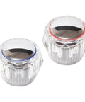 Upgrade Your Dated Faucet With This Easy Acrylic Handle Replacement Kit For Hot And Cold Tap Knobs That Fit 7.5mm Spindles In Kitchens And Bathrooms Without Any Plumbing Work or Special Tools Needed, clear acrylic tap knobs red and blue