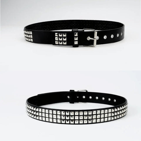 Dope Rivet Belt With Pyramid Studs For Men And Women Gothic Punk Style Black Belt Made From Premium Artificial Leather