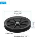 Premium Nylon Bearing Pulley Wheels 120 mm For Cable Machines And Home Gyms, 2 pieces, 120mm diameter, nylon, smooth operation.