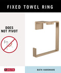 Hand Towel Holder Ring In Champagne Bronze For Kitchen And Bathroom, featuring fixed square design, no pivot mechanism.